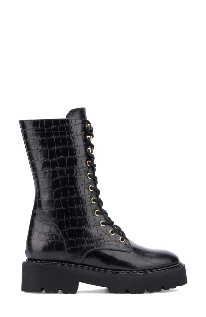 Aquatalia Silvana Croc Embossed Water Repellent Combat Boot 2