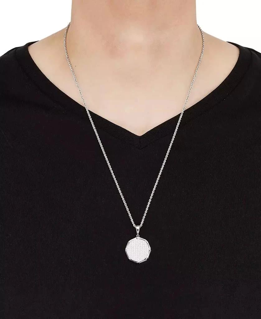 Grown With Love Men's Lab Grown Diamond Cluster 22" Pendant Necklace (1/2 ct. t.w.) in 10k White Gold 3