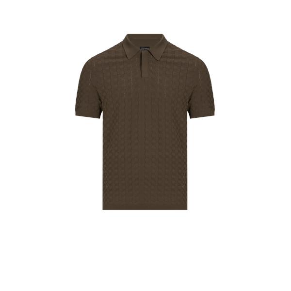 Emporio Armani Textured viscose polo