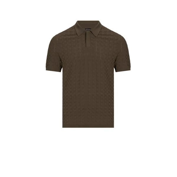 Emporio Armani Textured viscose polo 1