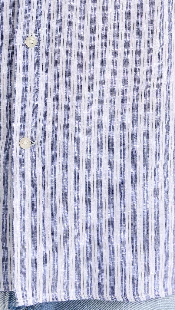 Officine Generale Gaston Linen Stripe Shirt 5