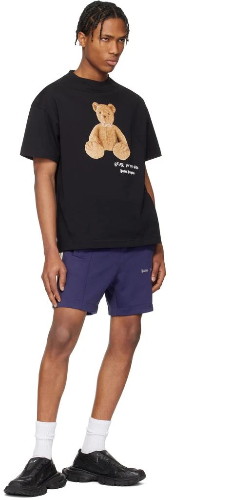 Palm Angels Navy Classic Logo Track Shorts 4