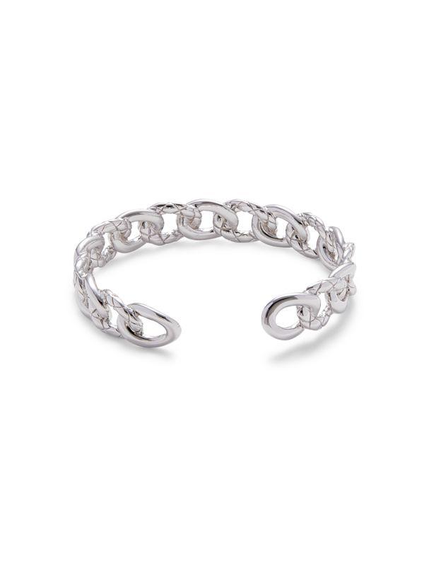Judith Ripka Aura Curb Sterling Silver Cuff Bracelet