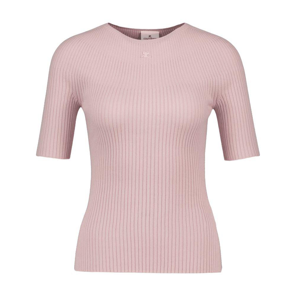 Courrèges Logo Embroidered Ribbed-Knit Top – On Sale Now