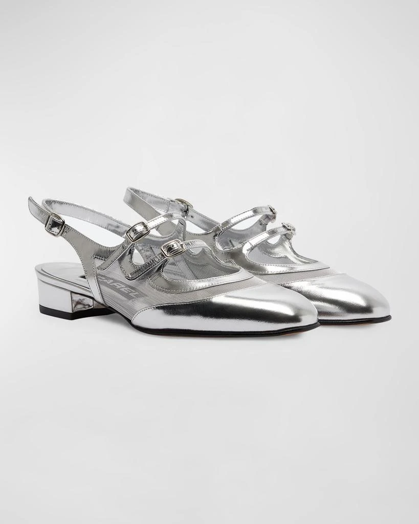 CAREL Peche Metallic Mary Jane Ballerina Flats 2