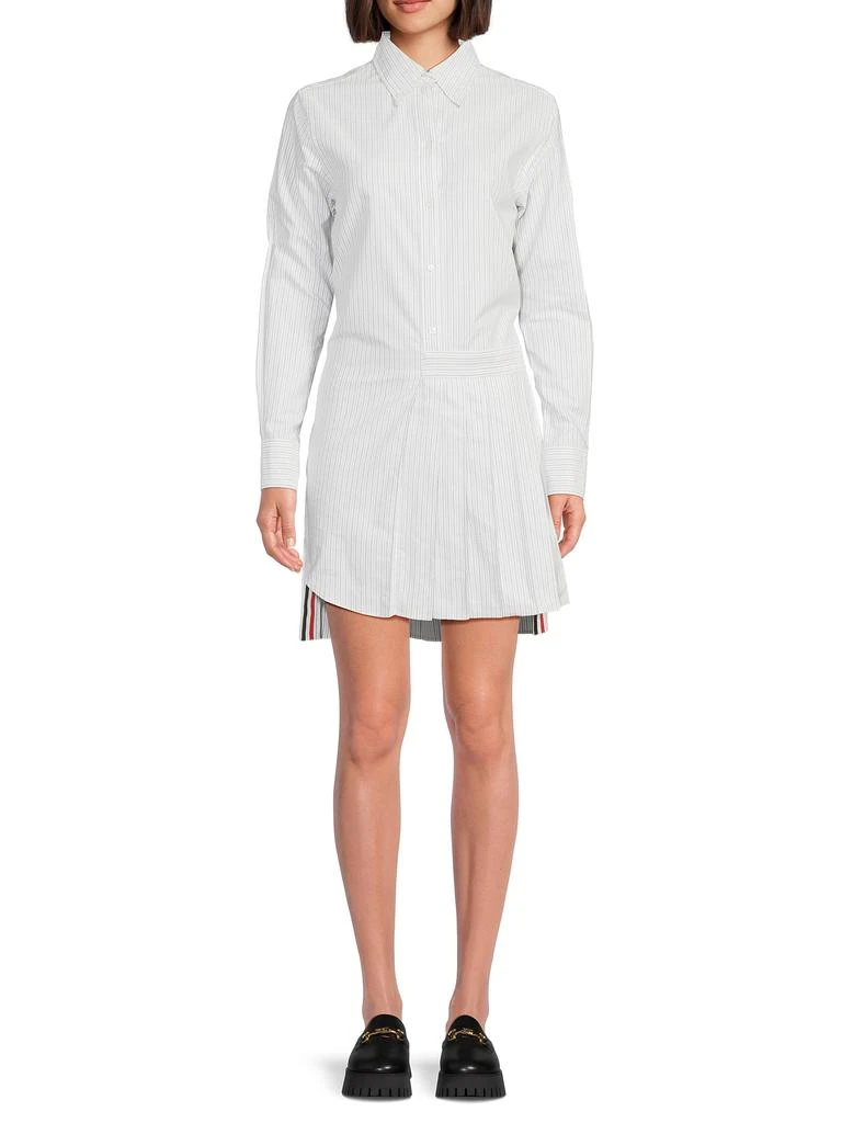 Thom Browne   ​​Thigh-Length Pleated Shirtdress 1
