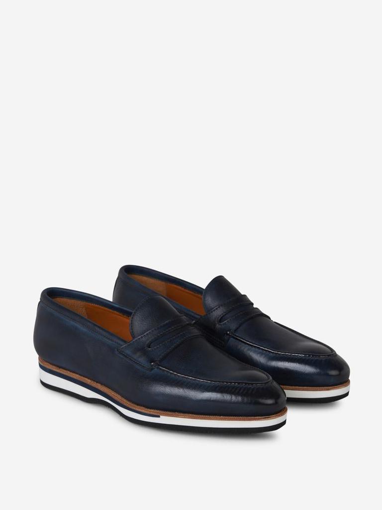 Bontoni Bontoni Constrast Sole Leather Loafers