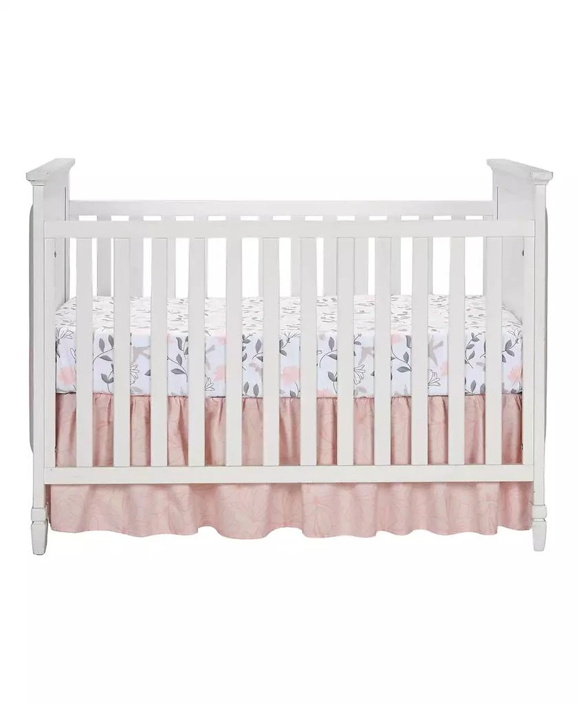 Lambs 
Ivy Petals White/Pink/Gray Floral 100% Cotton Fitted Crib/Toddler Sheet 5