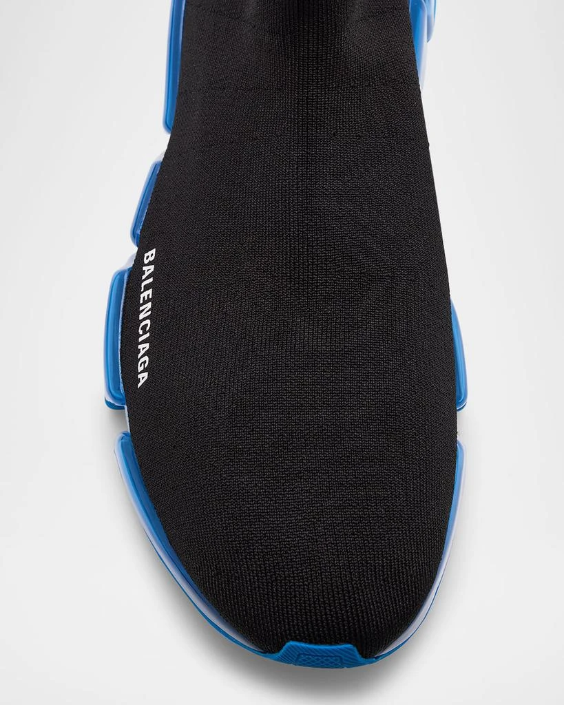 Balenciaga Men's Speed 2.0 Clear-Sole Knit Runner Sneakers 5
