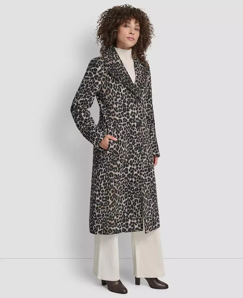 DKNY Women
s Maxi Boucle Notch Collar Coat 2