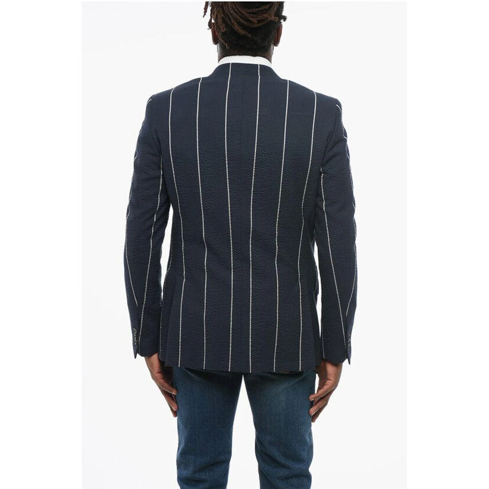 Corneliani CC COLLECTION Single Breasted Half-Lined Blazer With Men's Stripe 2