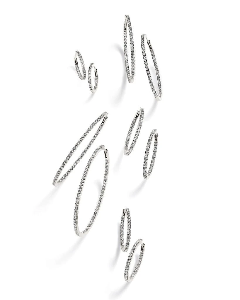 Memoire 18k White Gold Oval Hoop Earrings, 0.75tcw 5