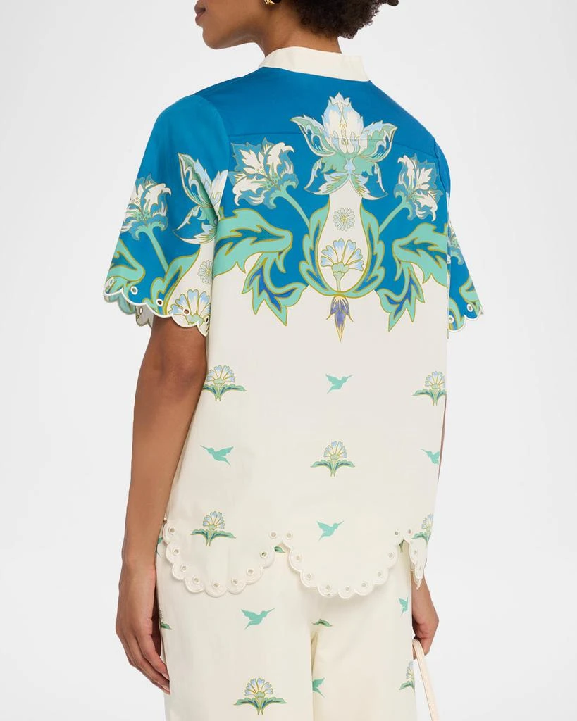 Mestiza New York Cortez Scalloped Floral-Print Cotton Shirt 3