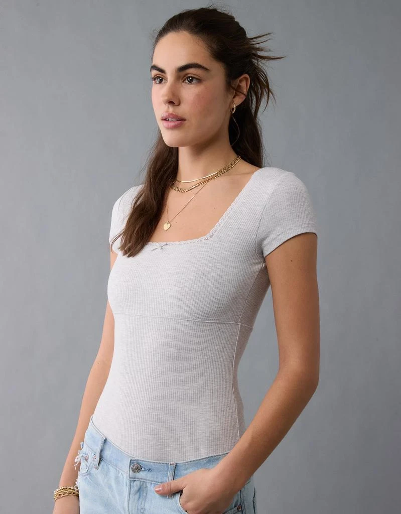 AE AE Short Sleeve Square Neck Bow Bodysuit 5