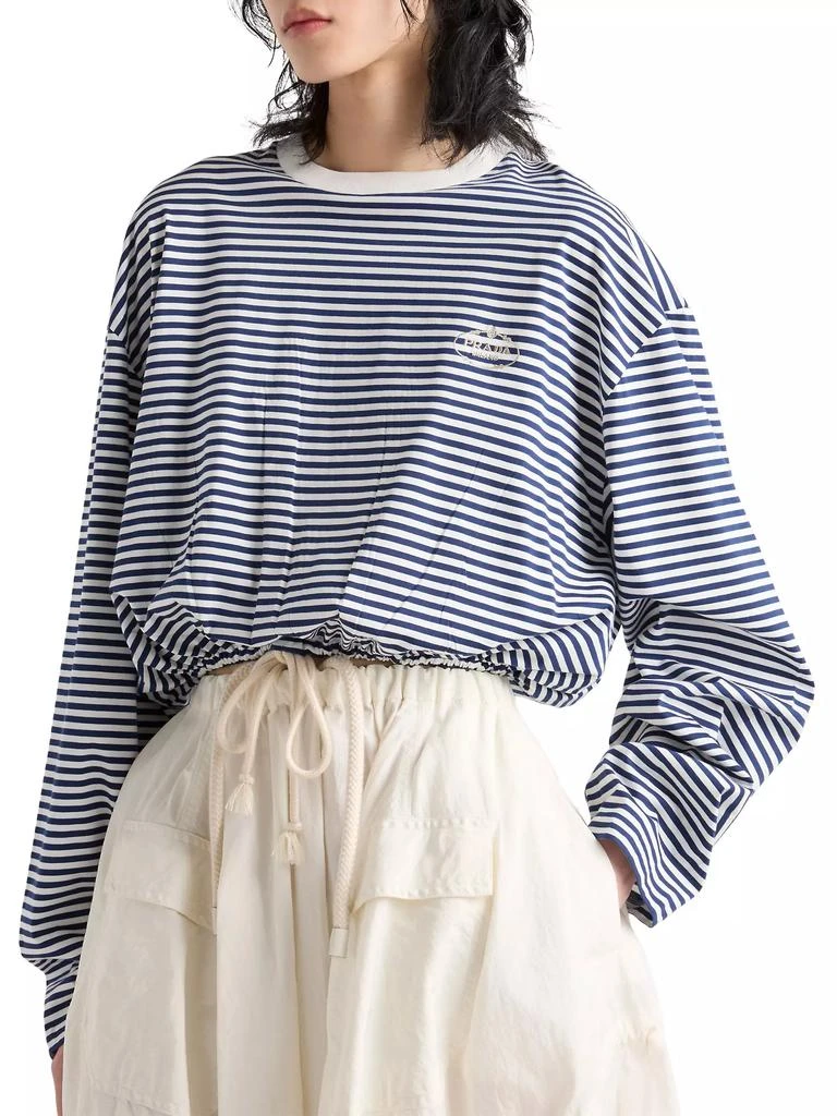 Prada Long-Sleeved Striped Jersey T-Shirt 4