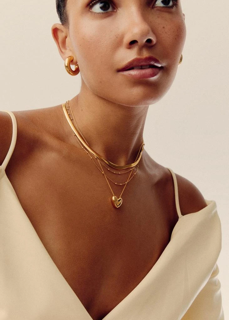 Missoma Puffy Heart 18kt gold-plated necklace 5
