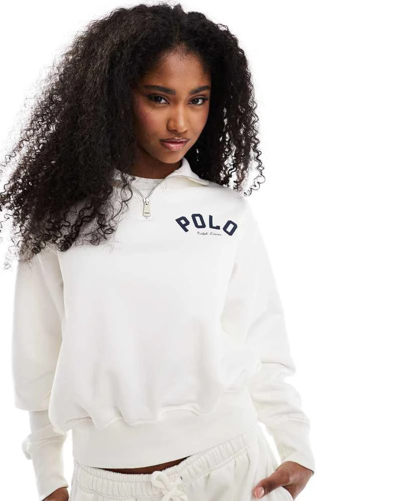 Ralph Lauren Polo Ralph Lauren co-ord half zip sweatshirt in off white 1