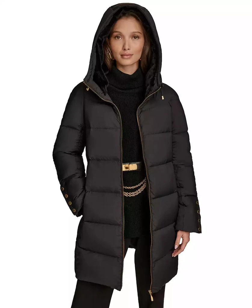 Donna Karan New York Women's Hooded Down Puffer Coat 7