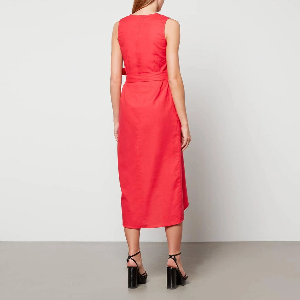 The Hut Never Fully Dressed Colour-Blocked Linen-Blend Wrap Midi Dress 2