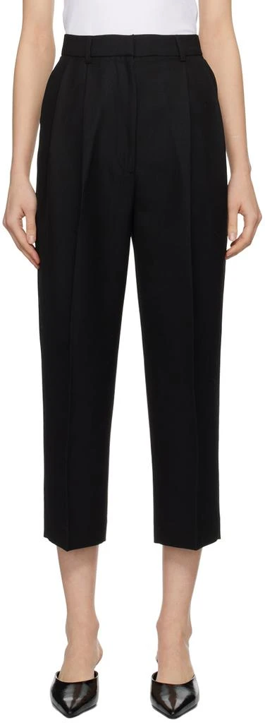 Totême Black Double-Pleated Trousers 1