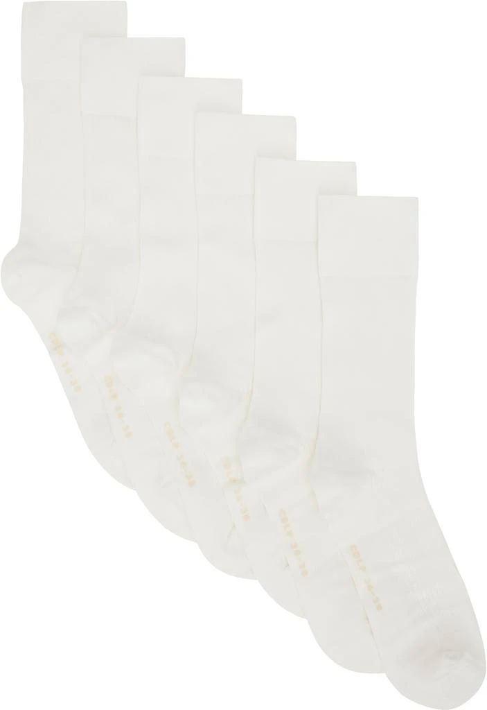 CDLP Six-Pack White Mid Length Cotton Rib Socks 1