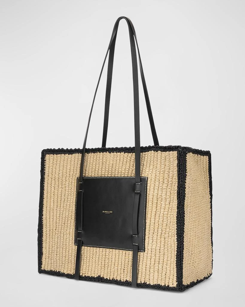 Demellier The Capri Raffia & Leather Tote Bag 2