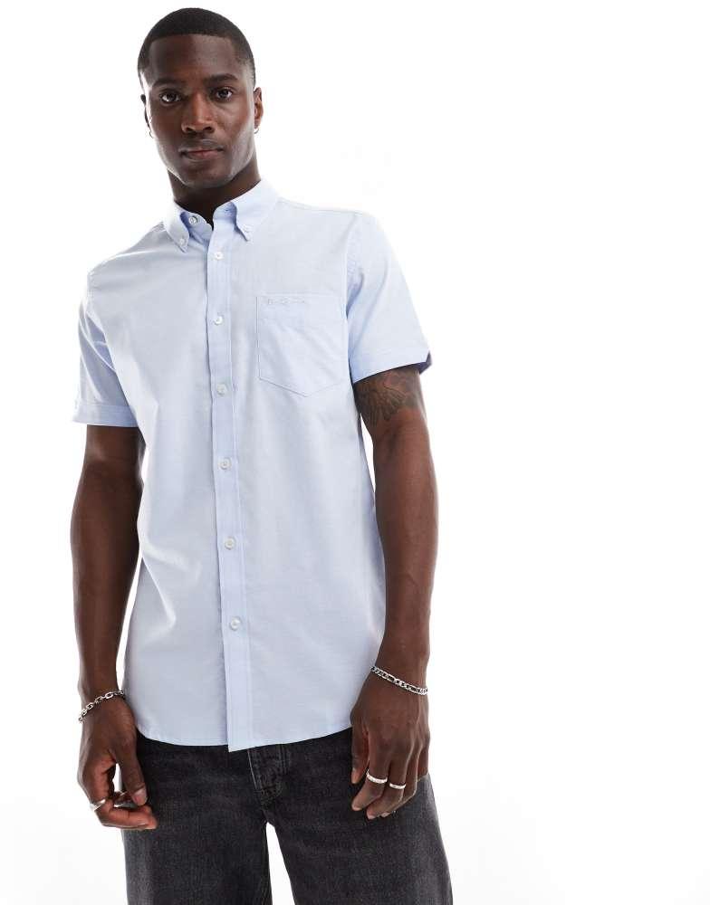 Ben Sherman Ben Sherman short sleeve oxford shirt in blue