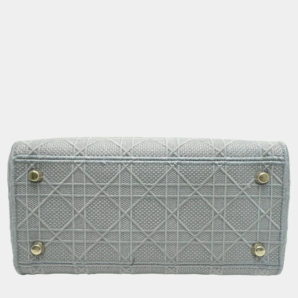 Dior Dior Grey Canvas Medium Cannage Lady D-Lite Tote Bag 6