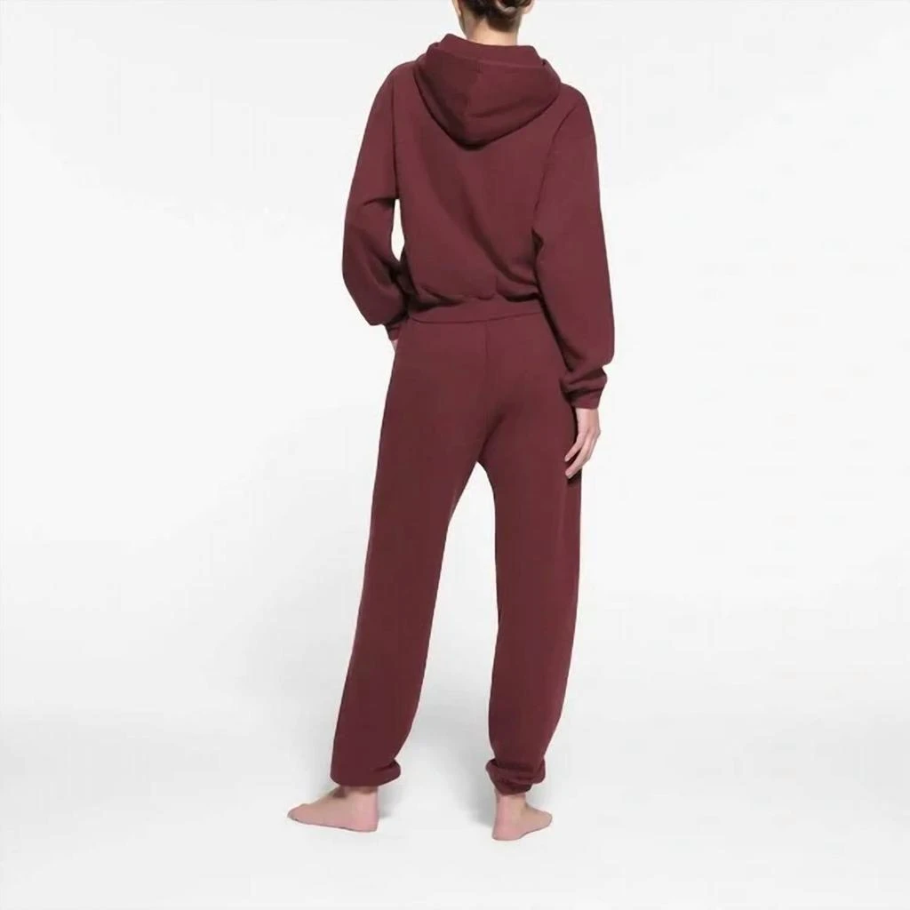 SKIMS Women Cotton Fleece Jogger In Oxblood 3