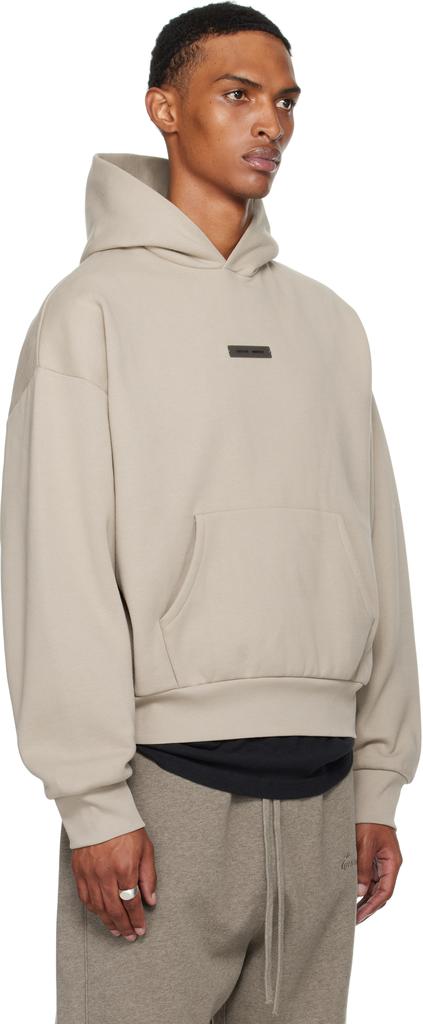 Essentials Taupe Classic Fit Fleece Hoodie