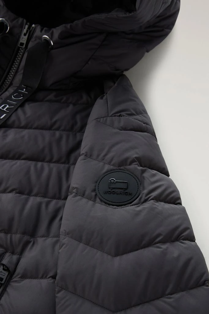 Woolrich Microfibre Jacket with Chevron Quilting and Hood - Women - Black 3