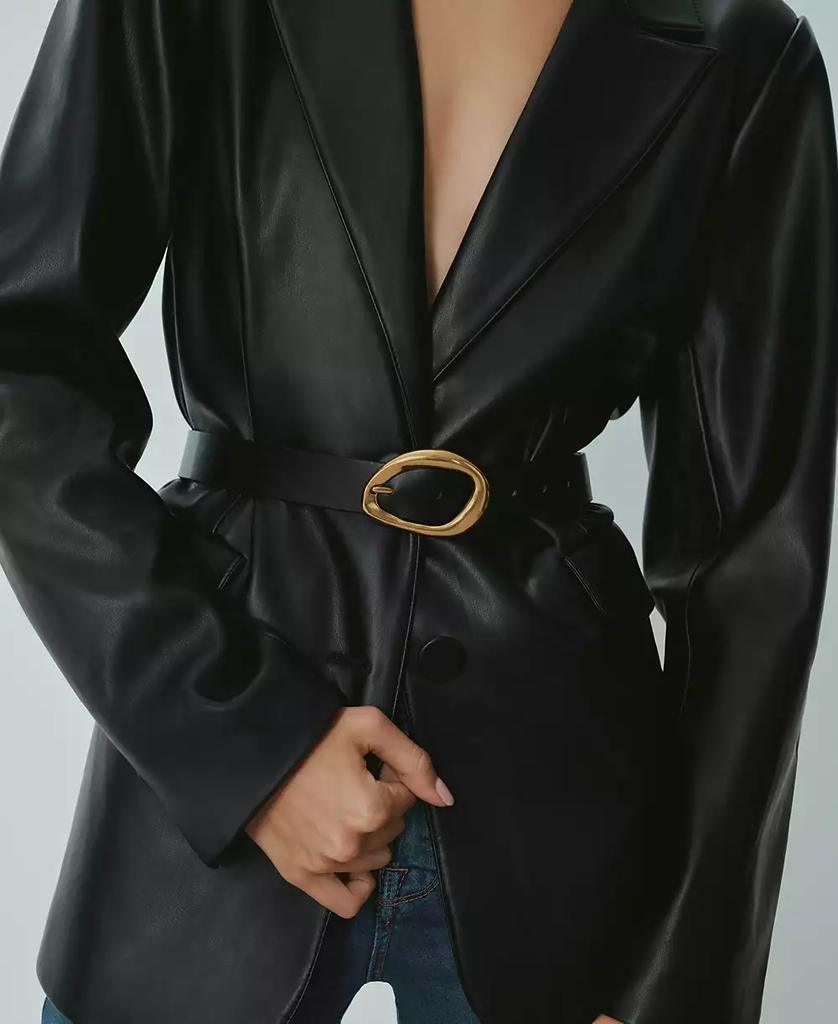 Good American Women's Classic Faux-Leather Oval Buckle Belt