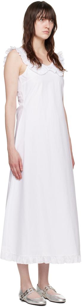 Molly Goddard White Laura Midi Dress