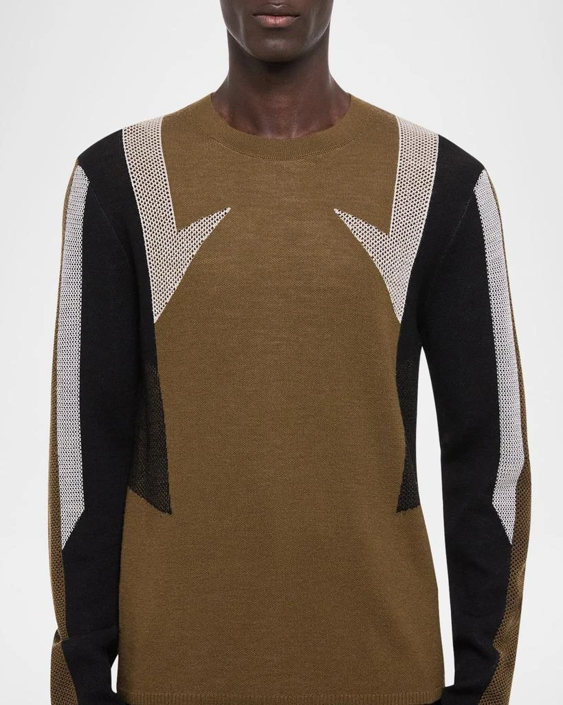 Helmut Lang Men's Wool Mesh Paneled Sweater 6