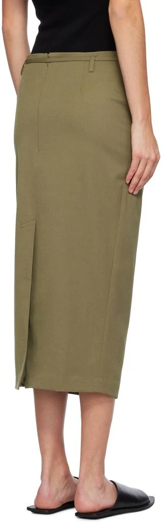 St. Agni Khaki Belted Midi Skirt 3