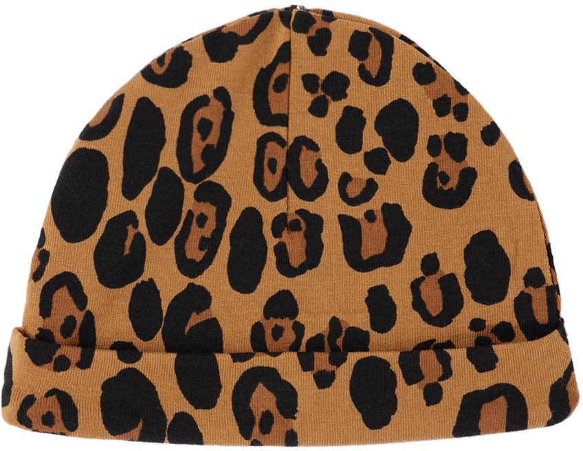 Mini Rodini Baby Tan Leopard Beanie