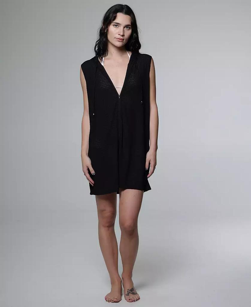 J Valdi Women's Sleeveless Zip-Up Swim Hoodie