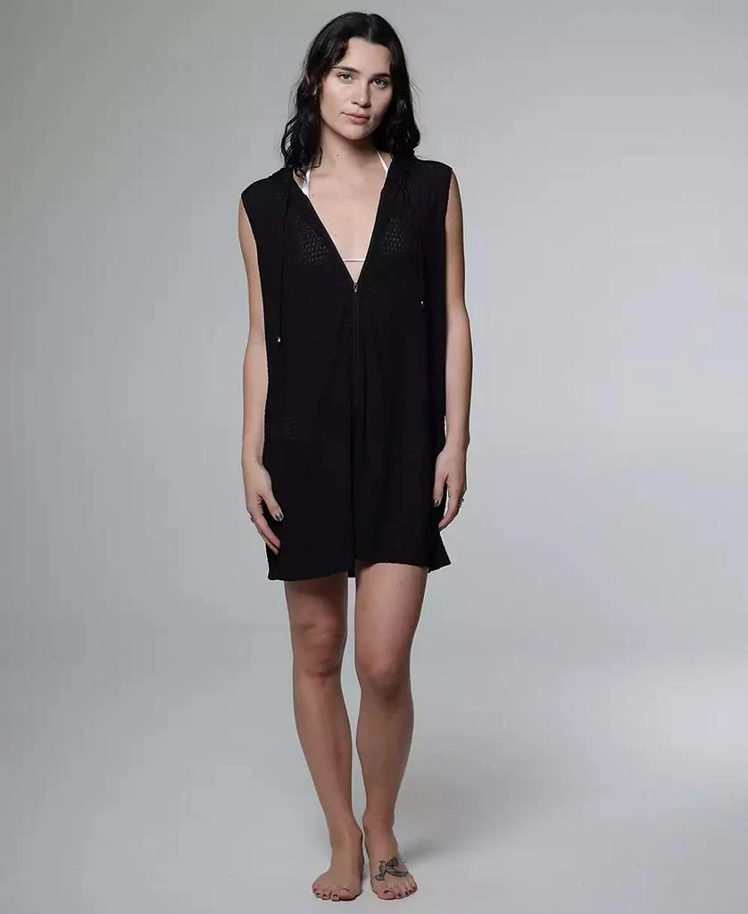 J Valdi Women's Sleeveless Zip-Up Swim Hoodie 1