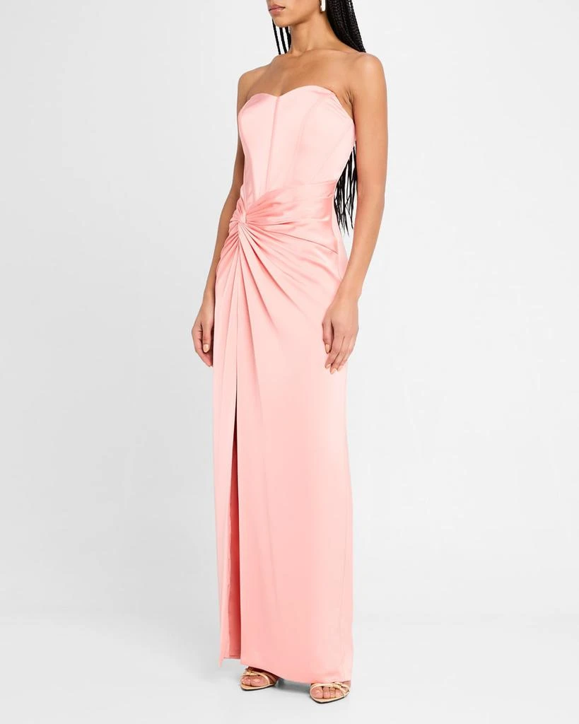 Liv Foster Aspen Strapless Side-Twist Bustier Gown 4