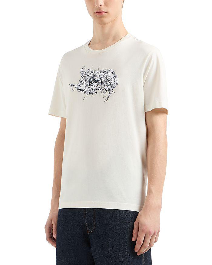 Emporio Armani Cotton Embroidered Logo Graphic Tee
