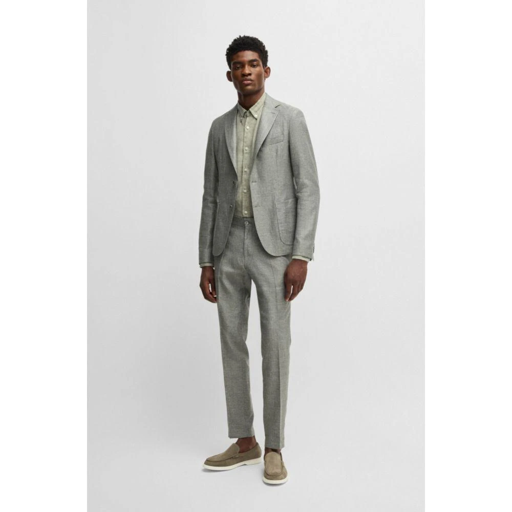 Hugo Boss Regular-fit button-down shirt in linen 2