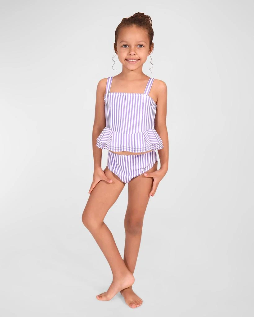 Habitual Girl's Fem Fem Striped Two-Piece Swimsuit, Size 2-6 5