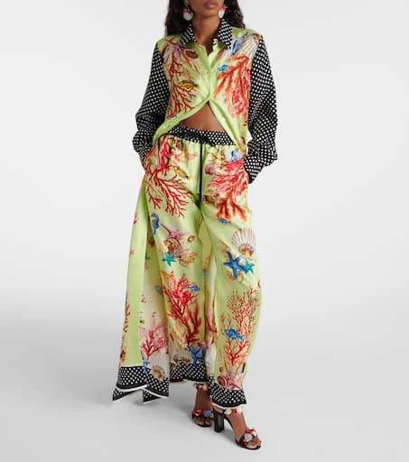 Dolce 
Gabbana Capri printed silk tapered pants 2