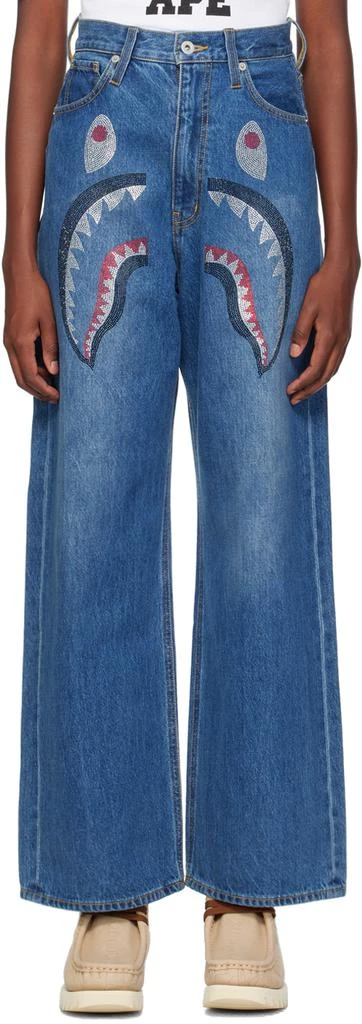 Bape Indigo Shark Jeans 1