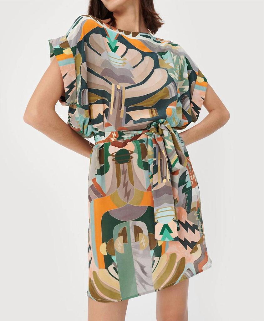 CHUFY Lydon Silk Tunic Dress In Luka Green