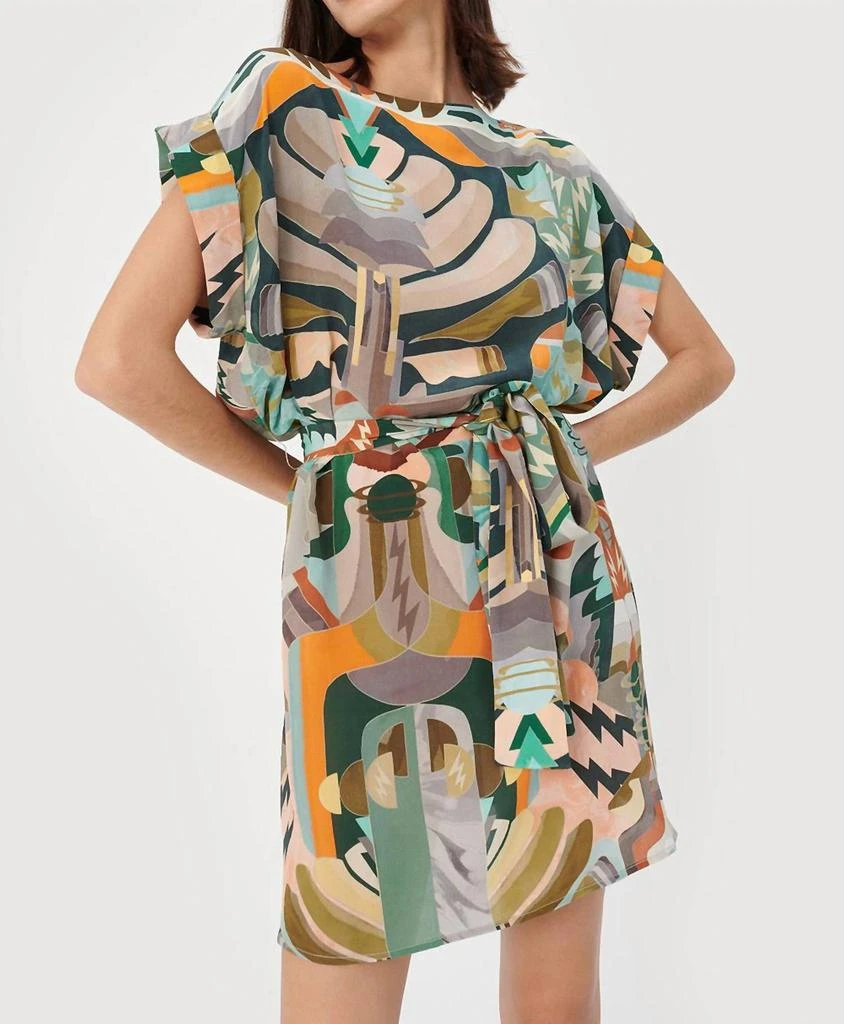 CHUFY Lydon Silk Tunic Dress In Luka Green 2