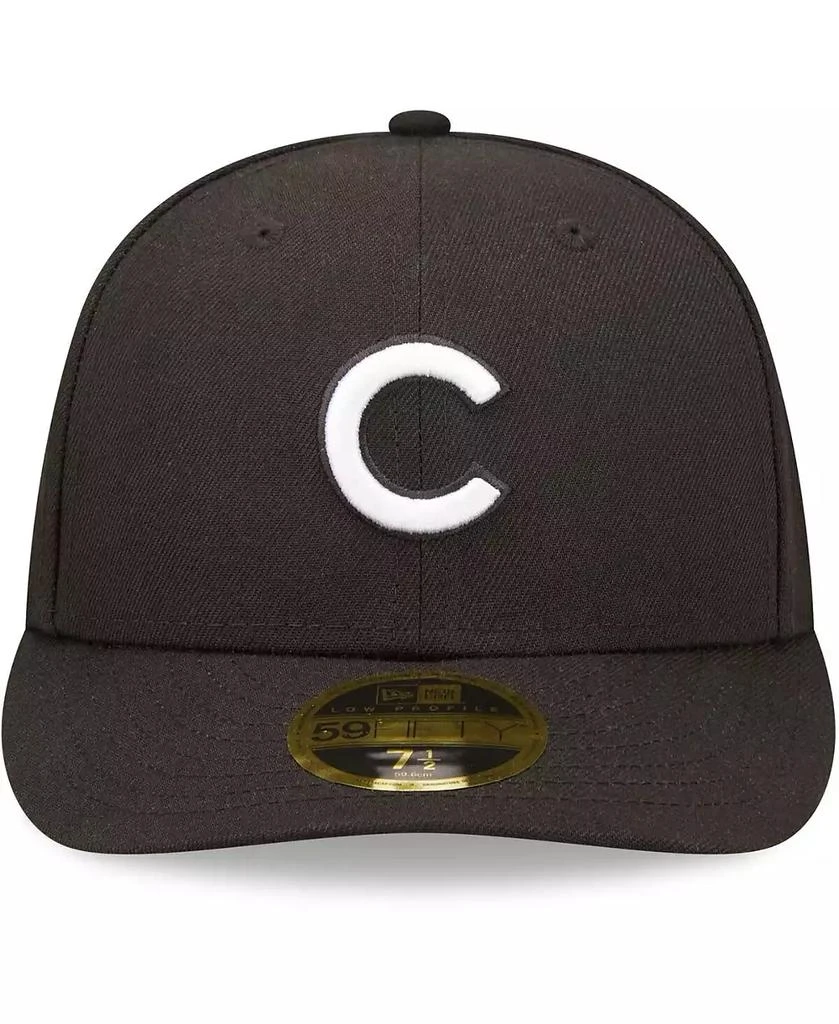 New Era Men's Chicago Cubs Black and White Low Profile 59FIFTY Fitted Hat 2