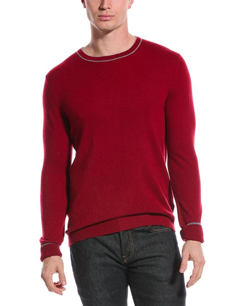 Qi Cashmere Qi Cashmere Contrast Trim Cashmere Sweater 1