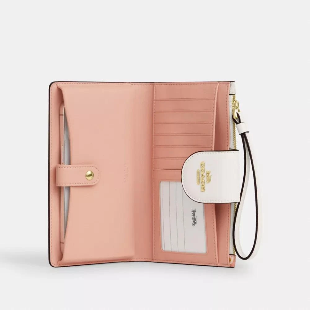 Coach Phone Wallet In Signature Canvas With Floral Print 2
