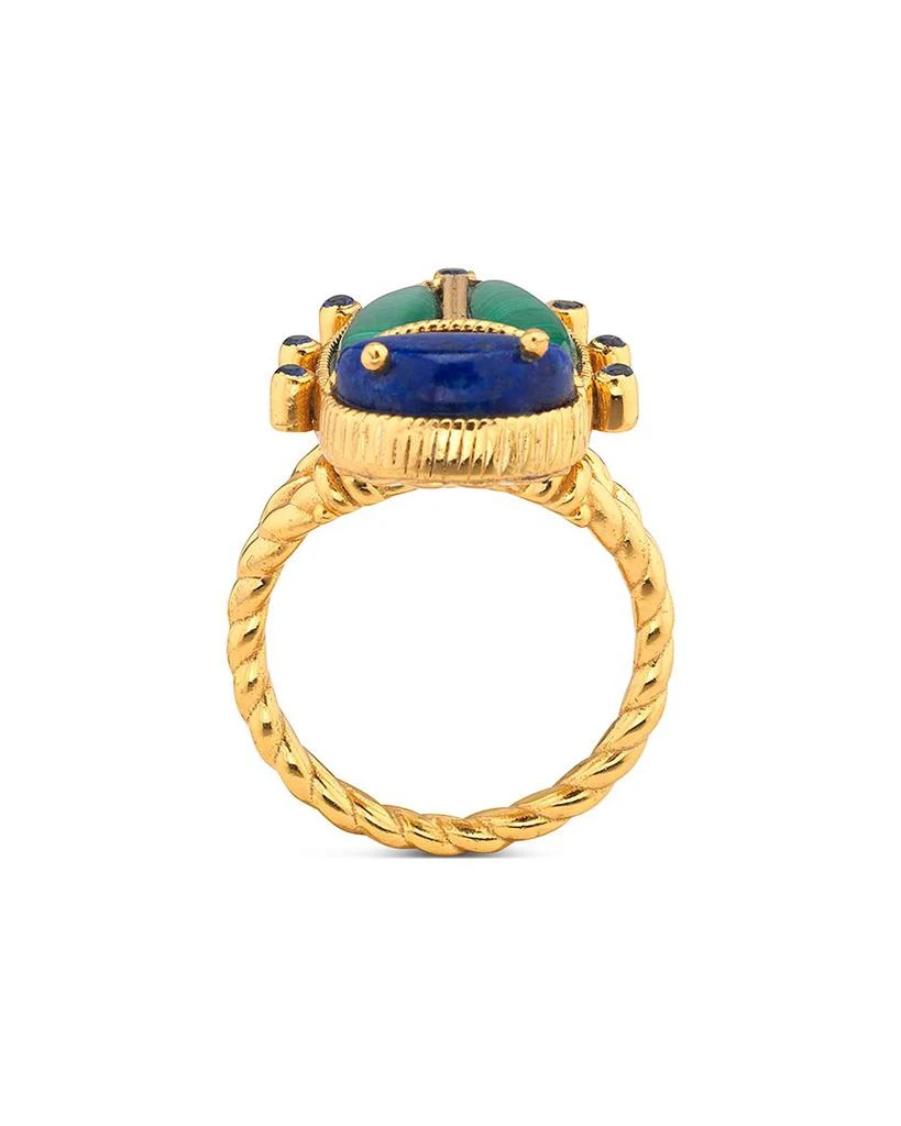 Capucine De Wulf Lapis Lazuli
Malachite Scarab Grande Ring 3